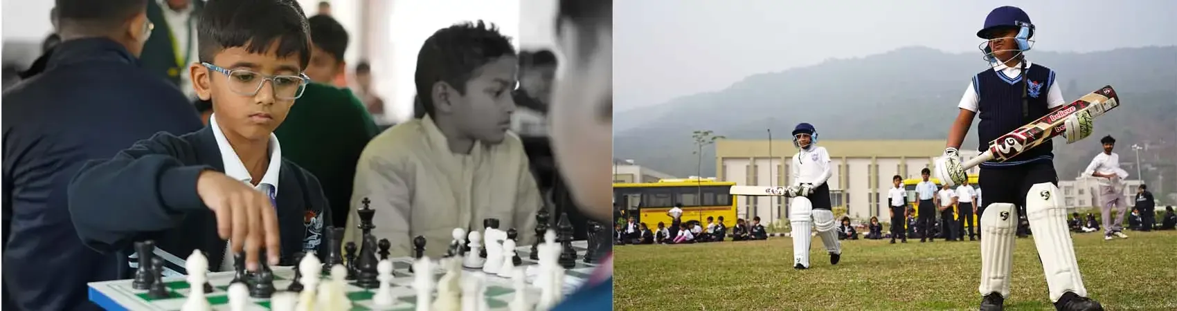 Vandya International School students on the sports field at Amingaon