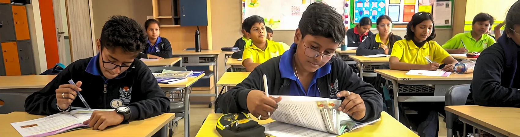 Srijan middle school students at Vandya International School